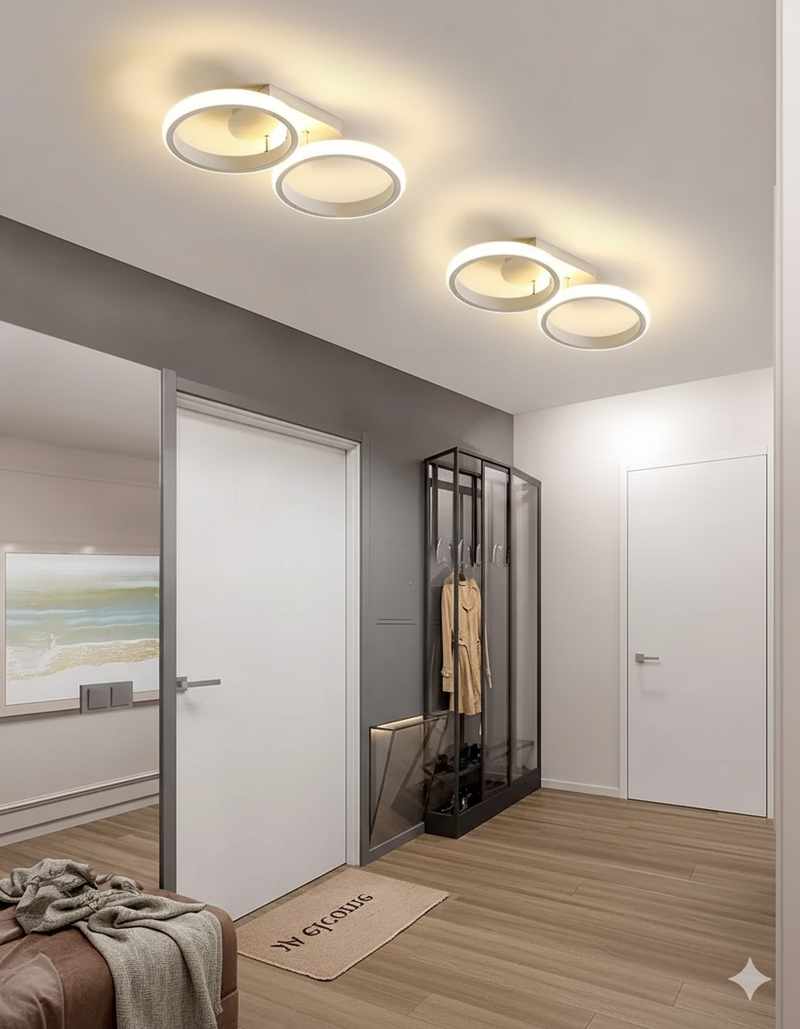 Luminária de Teto LED Nórdica Redonda 2 Lâmpadas – Design Moderno e Minimalista