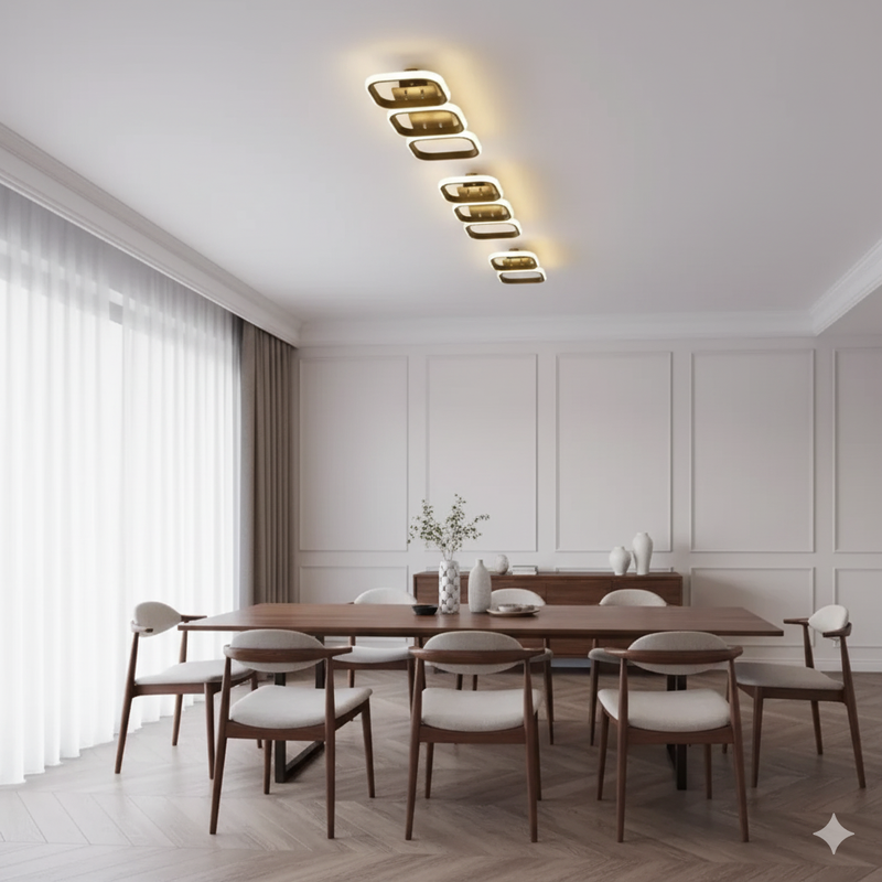 Luminária de Teto LED Nórdica Quadrada 3 Lâmpadas – Design Premium e Iluminação Potente