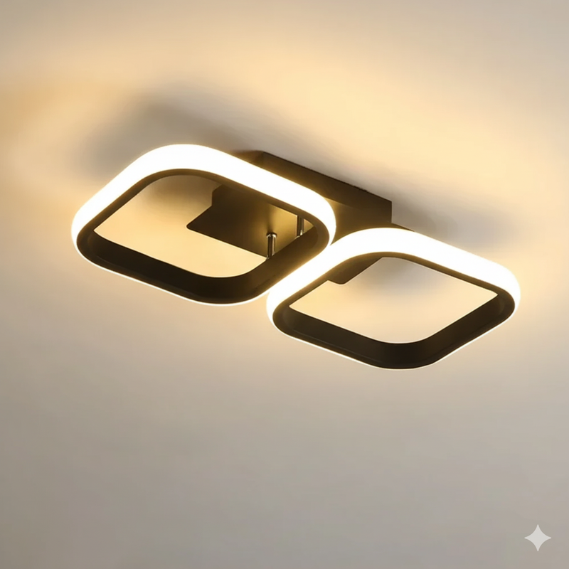 Luminária de Teto LED Nórdica Quadrada 2 Lâmpadas – Estilo Contemporâneo e Elegante