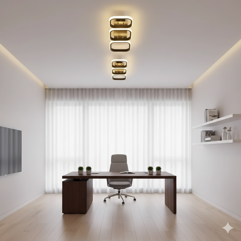 Luminária de Teto LED Nórdica Quadrada 3 Lâmpadas – Design Premium e Iluminação Potente