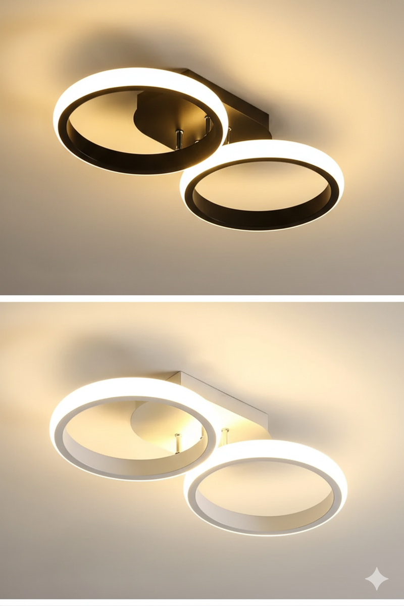 Luminária de Teto LED Nórdica Redonda 2 Lâmpadas – Design Moderno e Minimalista