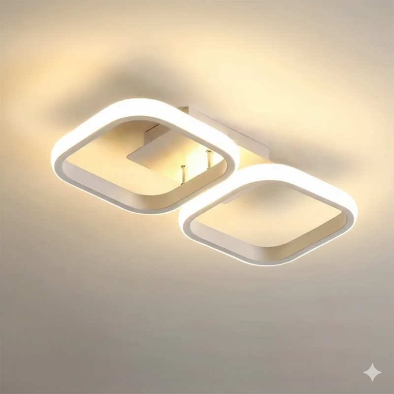 Luminária de Teto LED Nórdica Quadrada 2 Lâmpadas – Estilo Contemporâneo e Elegante