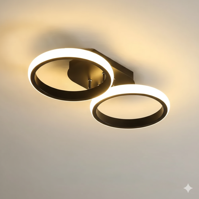 Luminária de Teto LED Nórdica Redonda 2 Lâmpadas – Design Moderno e Minimalista