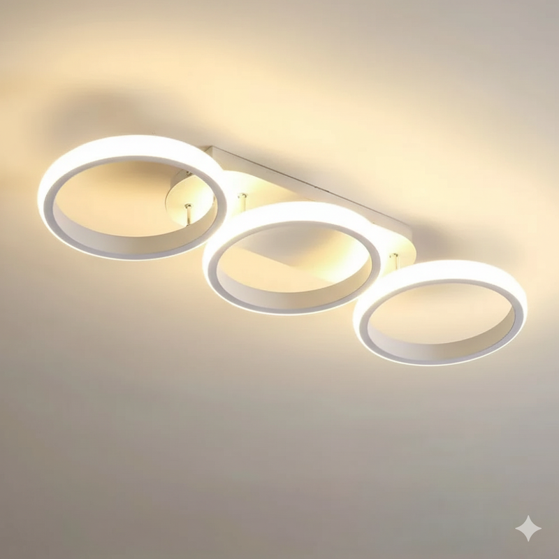 Luminária de Teto LED Nórdica Redonda 3 Lâmpadas – Iluminação Sofisticada para sua Casa