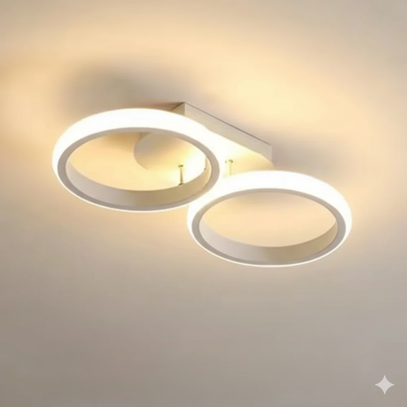 Luminária de Teto LED Nórdica Redonda 2 Lâmpadas – Design Moderno e Minimalista