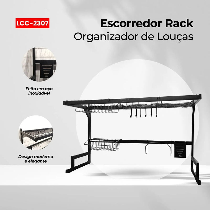 Escorredor de Louça Inox Kitchen Rack – Organização e Estilo para Sua Cozinha