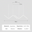 Lustre Linea Duo LED – Design Contemporâneo em Zigzag