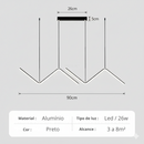 Lustre Linea Duo LED – Design Contemporâneo em Zigzag