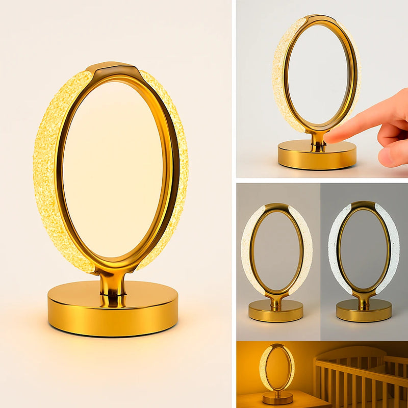 Luminária Touch Sense Oval Crystal 3 Cores