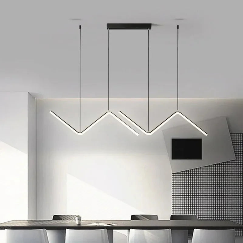 Lustre Linea Duo LED – Design Contemporâneo em Zigzag