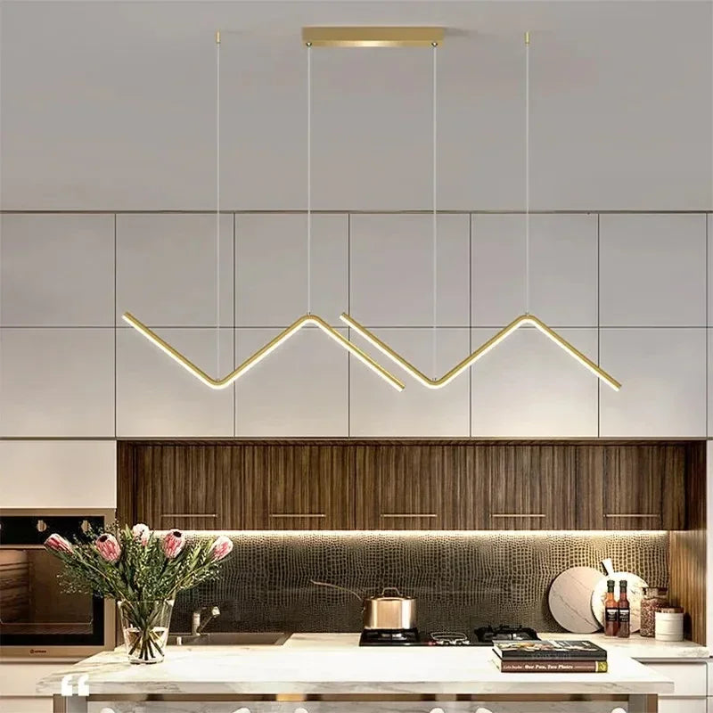 Lustre Linea Duo LED – Design Contemporâneo em Zigzag