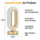 Luminária de Cristal Dourado Touch Sense | 3 Cores