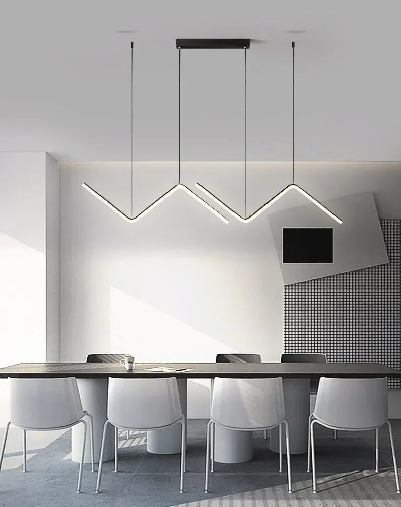 Lustre Linea Duo LED – Design Contemporâneo em Zigzag