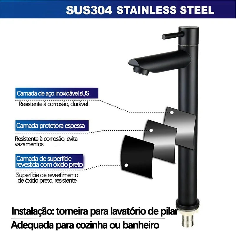 Torneira de Água Fria para Pia | Design Moderno e Durável