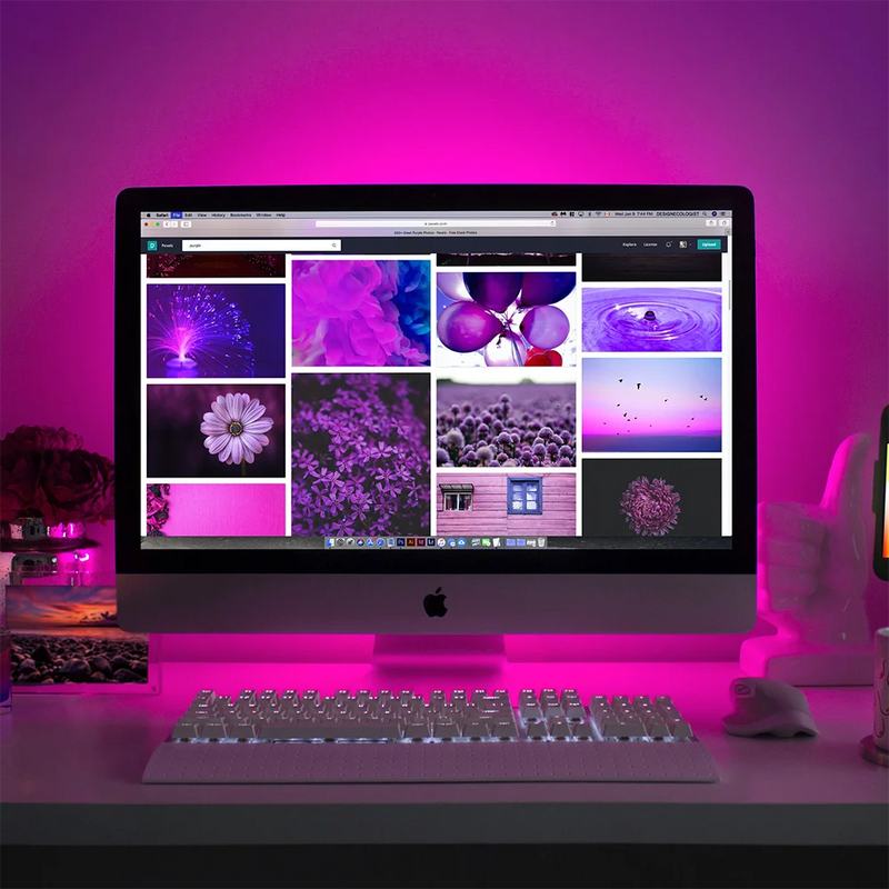 Fita LED Adesiva RGB Inteligente com Sensor de Som USB Bluetooth 5M