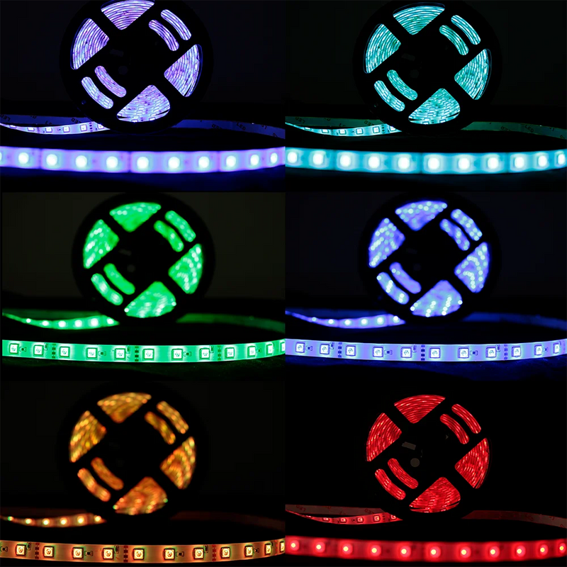 Fita LED Adesiva RGB Inteligente com Sensor de Som USB Bluetooth 5M