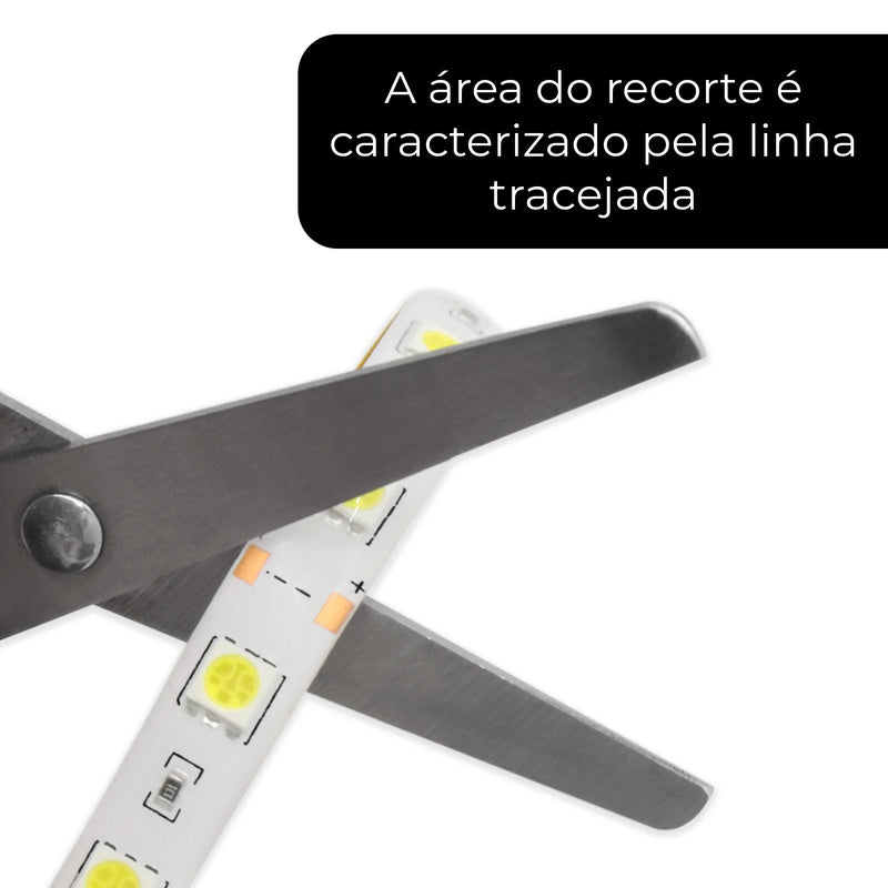 Fita LED Adesiva RGB Inteligente com Sensor de Som USB Bluetooth 5M