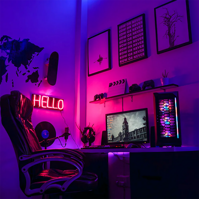 Fita LED Adesiva RGB Inteligente com Sensor de Som USB Bluetooth 5M